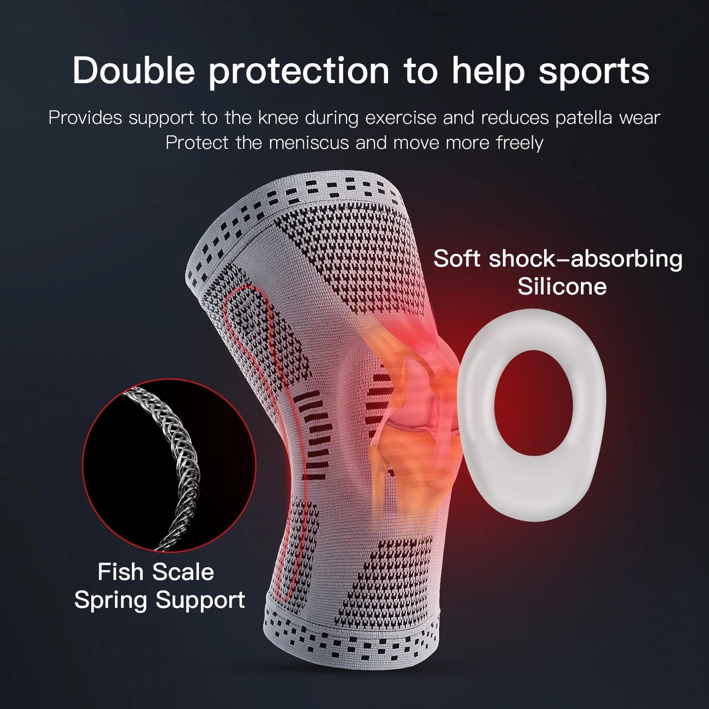 Silicone Spring Full Knee Support