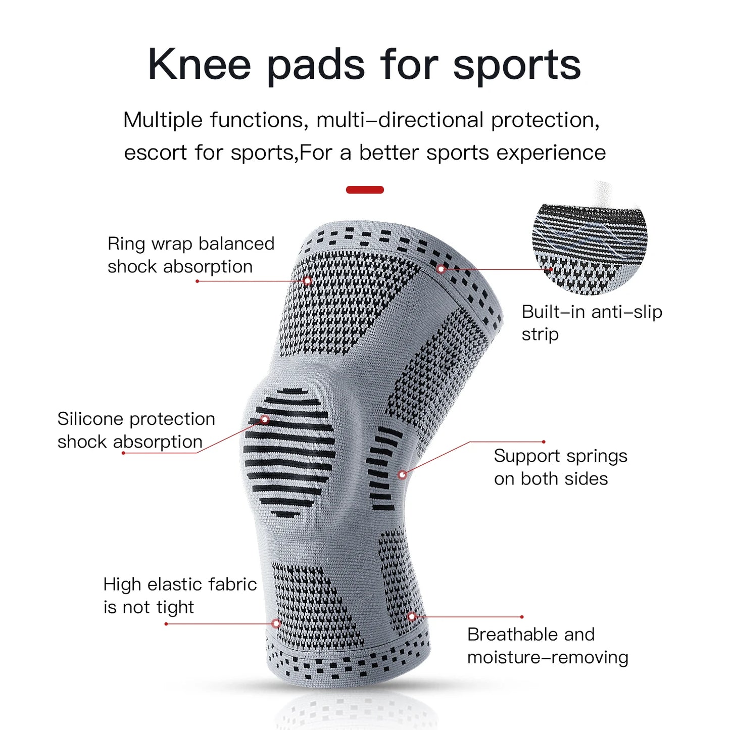 Silicone Spring Full Knee Support